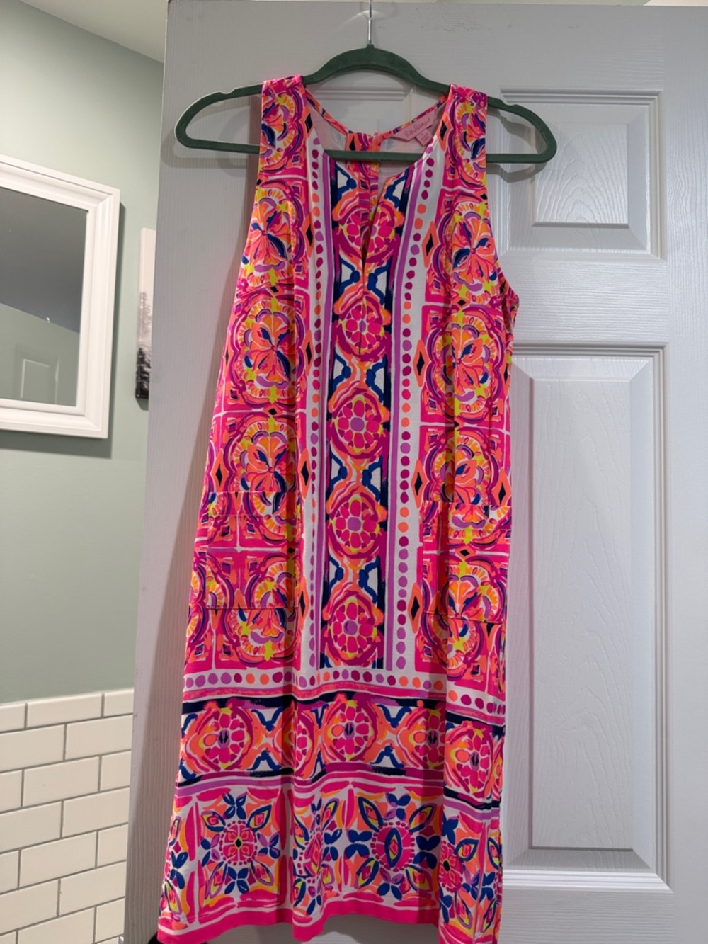 Lilly Pulitzer Hot Pink Multi-Print Sleeveless Midi Dress